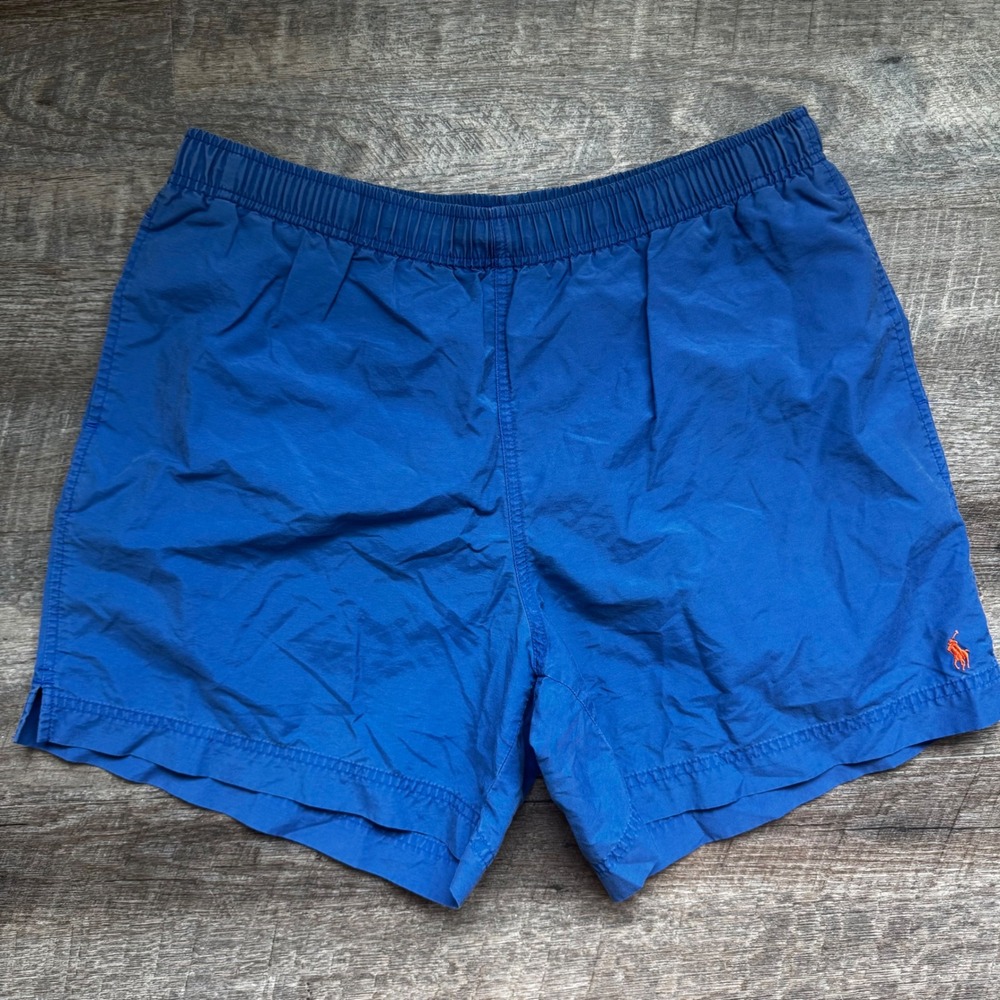 Polo Sport Ralph Lauren Swim Trunks Large Blue Embroidered Red Pony Logo
